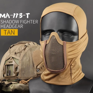 Shadow Balaclava with Steel Half Fighter Face Mask ( TAN )